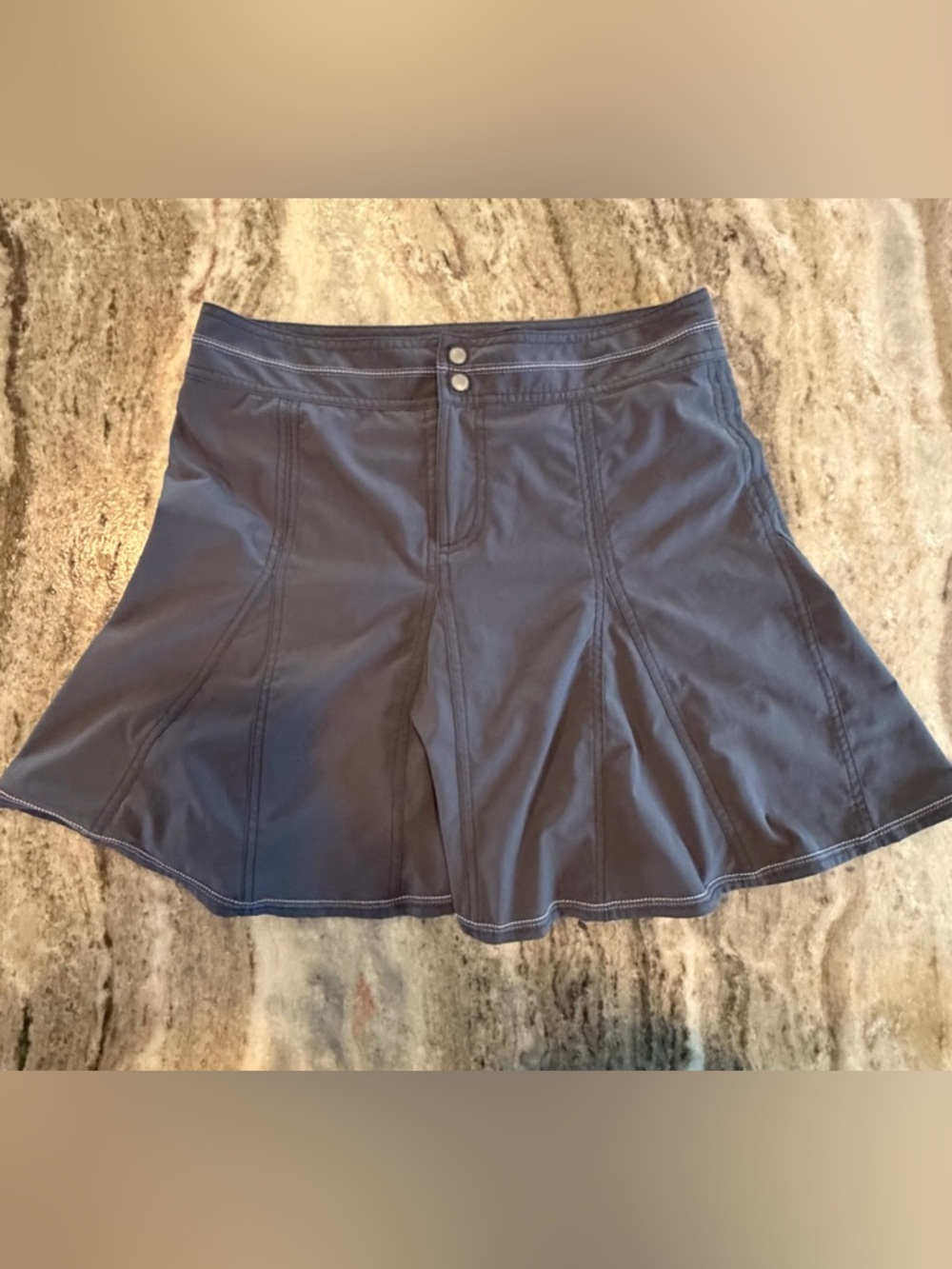 Title Nine Skirt Gray Blue.  Built In Shorts Nimblene Skort Women's Sz 6.